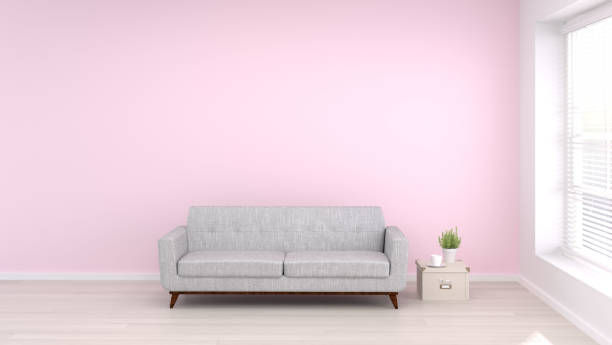 istock sofa in empty room living room interior background,3D rendering empty wall and  copy space interior background 947810768