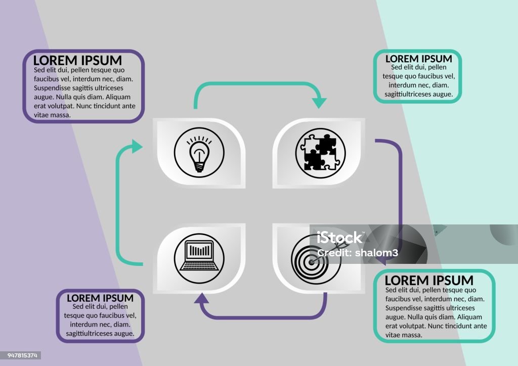 Modern Infographic Process Visualization Template Horizontal ...