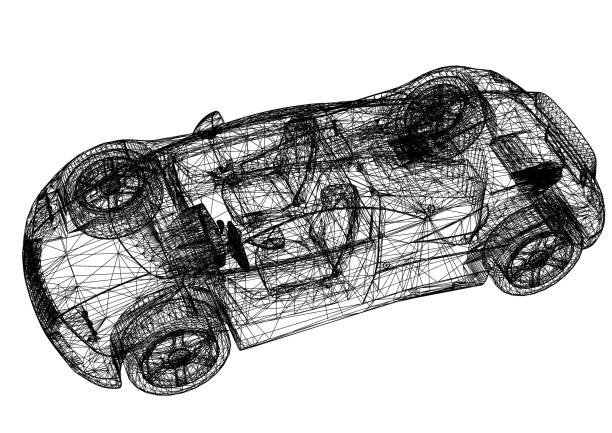 istock Sports Car 3D blueprint - isolated 947826808