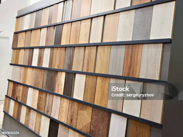 Samples Of Wooden Laminate Panels Stock Photo - Download Image Now - Flooring, Color Swatch, Wood - Material