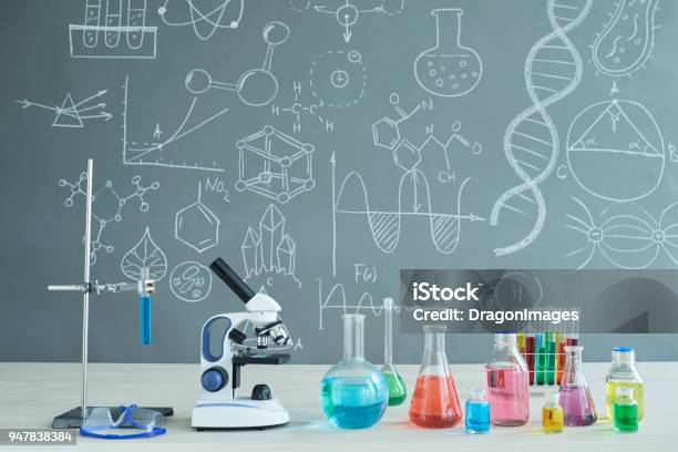 Interior Of Chemistry Classroom Stock Photo - Download Image Now - Science, Classroom, Education