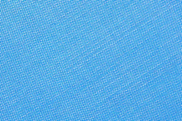 Photo of Blue cotton shirt Pinpoint bias angle texture.