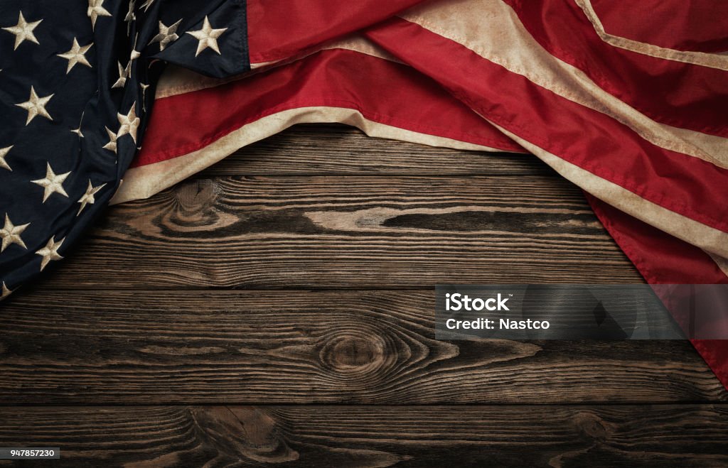 Alte Amerikanische Flagge - Lizenzfrei Amerikanische Flagge Stock-Foto