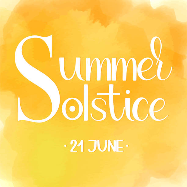 Summer solstice lettering Summer solstice lettering. Elements for invitations, posters, greeting cards summer solstice stock illustrations