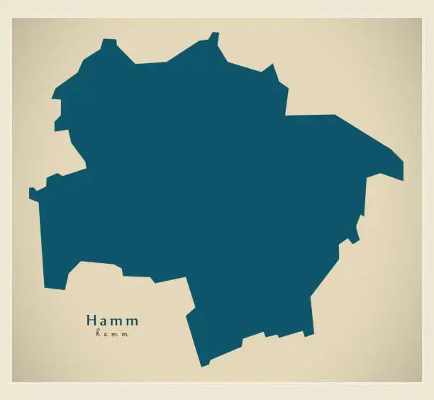 Vector illustration of Modern City Map - Hamm city of Germany DE