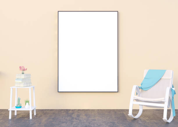 istock mock up poster frame in summer concept interior background, 3D illustration, render. 947863982