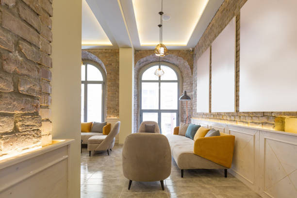 istock Hotel lobby lounge cafe interior 947868532
