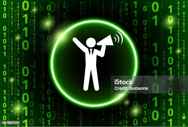 Megaphone Stick Figure Binary Code Vector Pattern Background Stock ...