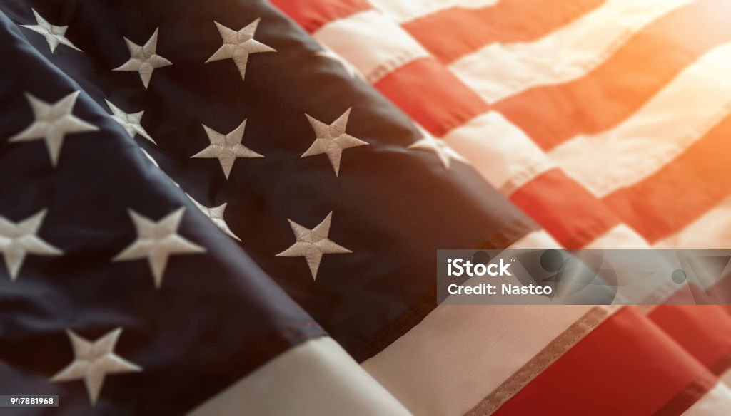 American flag Close up of american flag with copy space American Flag Stock Photo