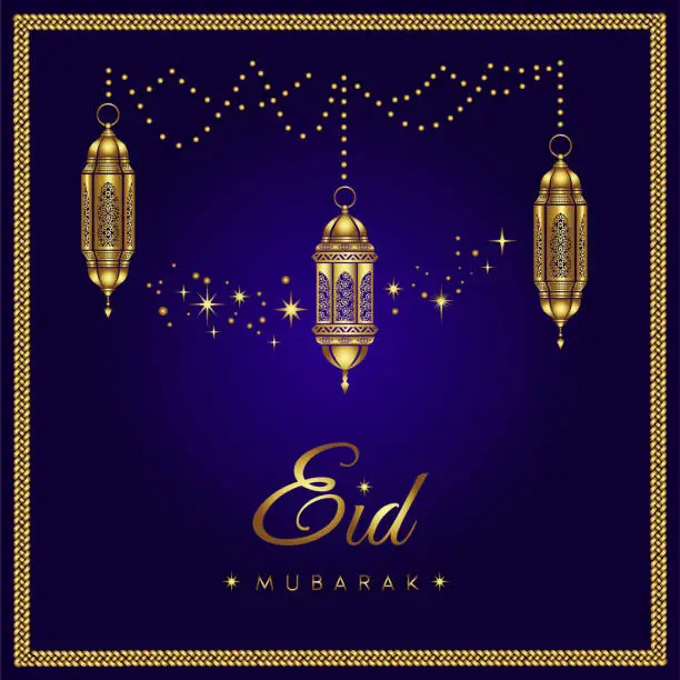 Vector illustration of Eid greeting card