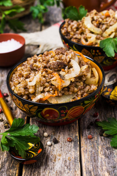 istock Traditional buckwheat porridge with meat 947893406
