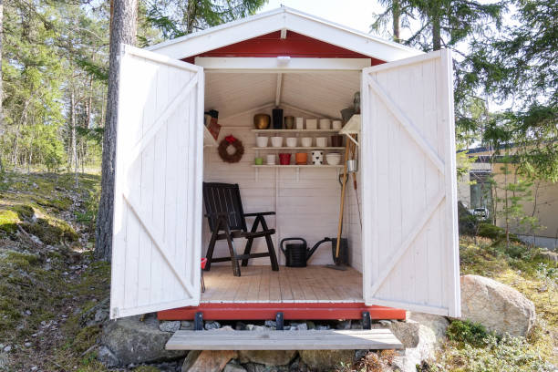 istock Garden shed filled with gardening tools 947902114