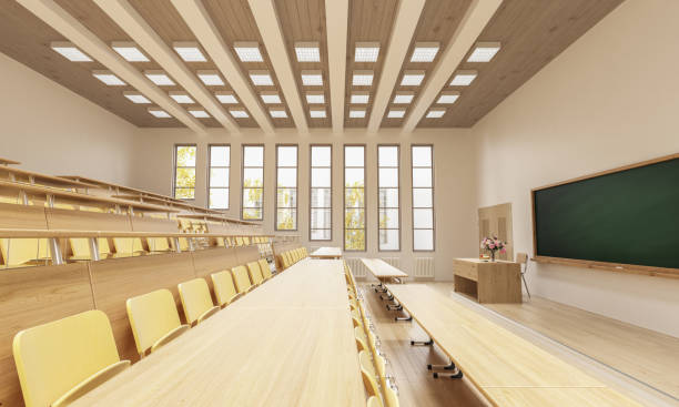 istock 3D Rendering of a College Classroom 947903154