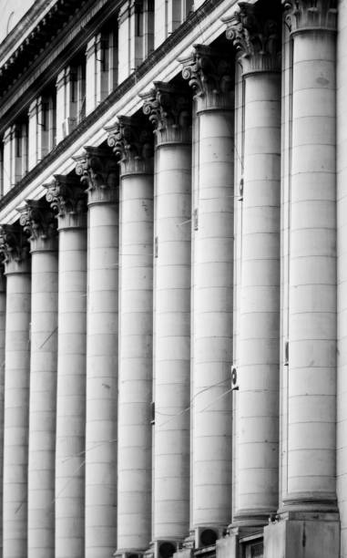 istock Architecture detail columns in Bucharest building 947905764