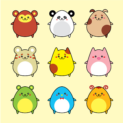 Cute Animals Character Vector Set Stock Illustration - Download Image Now -  Animal, Ape, Bird - iStock