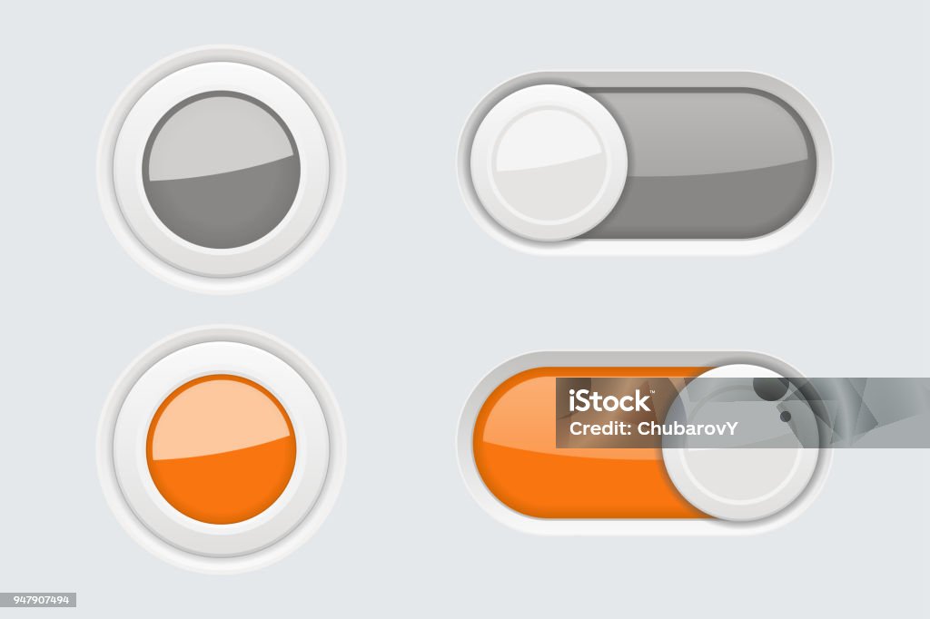 Toggle Button Colours Toggle Switch Buttons On Gray Background Stock Illustration - Download ...