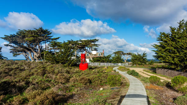 aponte o farol de pinos, pacific grove, califórnia, eua - national cash register - fotografias e filmes do acervo