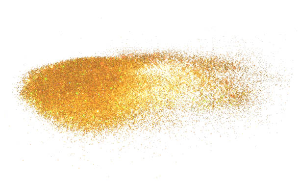 istock Background with holographic golden glitter on white 947926200