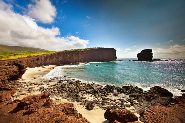 милая скала острова ланаи на гавайях - lanai стоковые фото и изображения