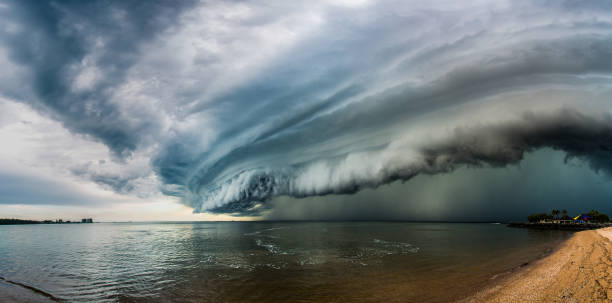Epic super cell storm cloud stock photo