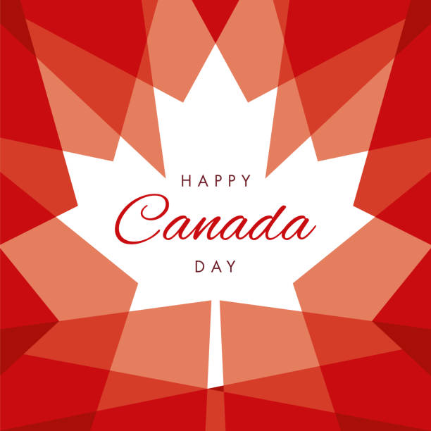 illustrazioni stock, clip art, cartoni animati e icone di tendenza di biglietto d'auguri happy canada day - one canada square