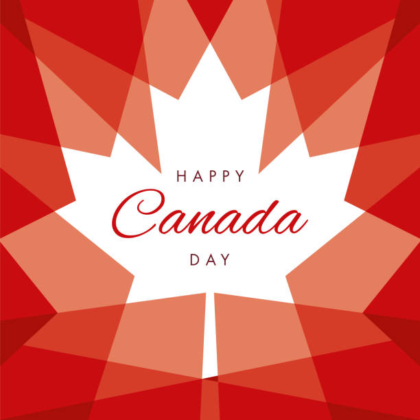 행복 한 캐나다 하루 인사말 카드 - canadian culture illustrations stock illustrations