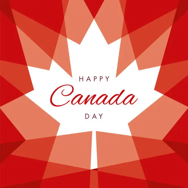 Vector illustration of Happy Canada Day Greeting Card