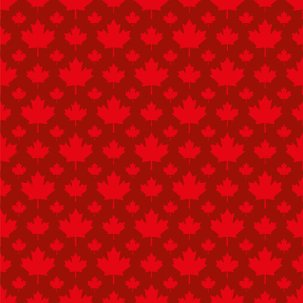 kanadische maple leaf symbol nahtloses muster - abbildung - maple leaf stock-grafiken, -clipart, -cartoons und -symbole