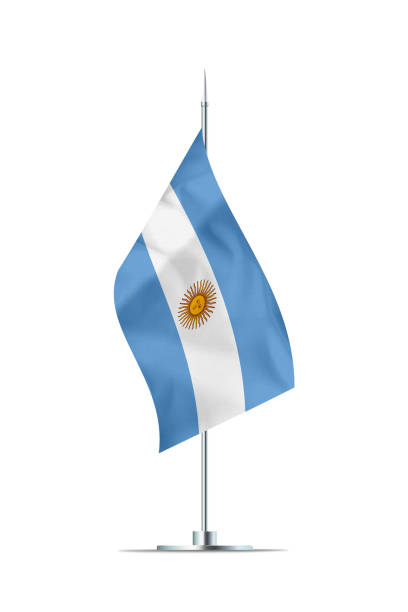 istock Small Flag of Argentina on a Metal Pole 947982990