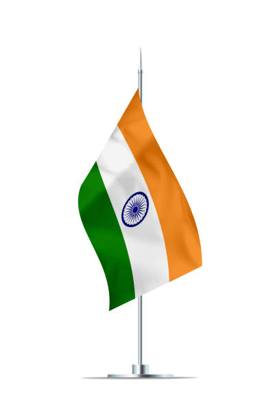 istock Small Flag of India on a Metal Pole 947984550