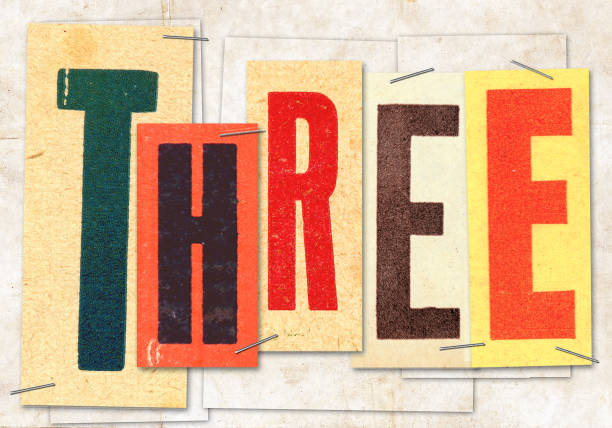 istock The word three made with old papers and letters 947987722