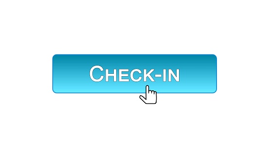 Mouse Check In Checkin Web Interface Button Clicked With Mouse Cursor Blue Color ...