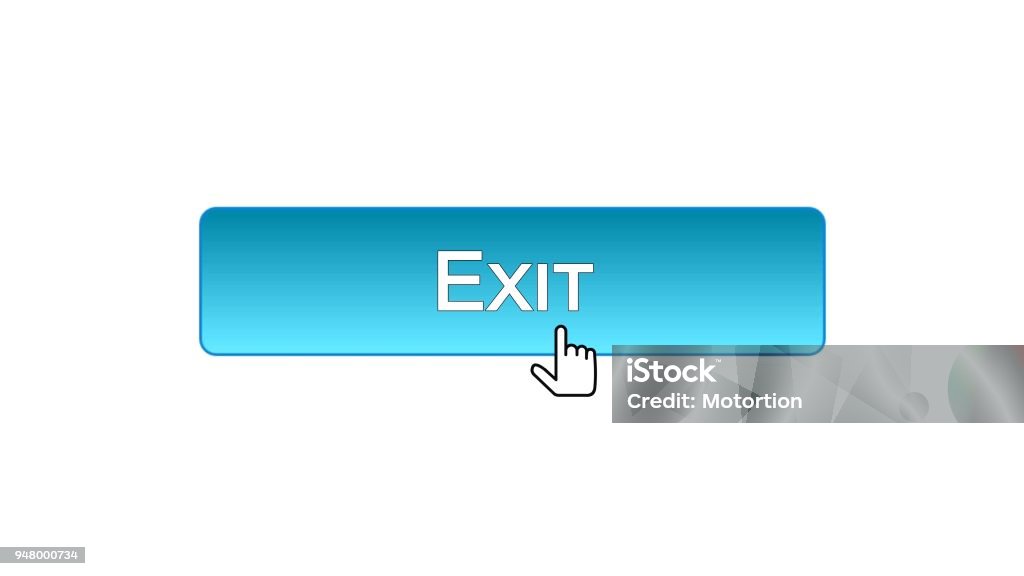 Exit Click Exit Web Interface Button Clicked With Mouse Cursor Blue Color Logout ...