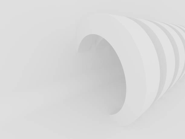 istock Abstract of white curved architectural pattern background,Concept of future modern facade design on architecture,3d rendering 948004496