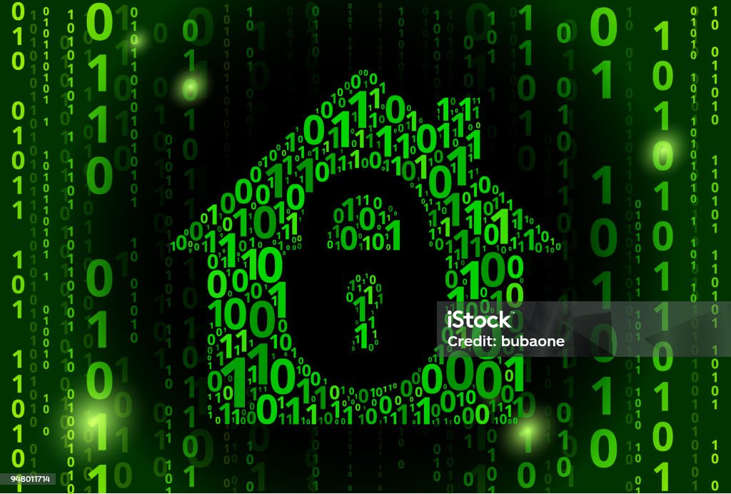 Binary Code Houses House Safety Binary Code Vector Pattern Background Stock Illustration ...