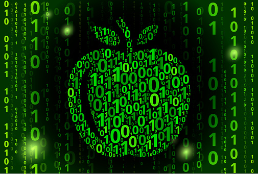 Apple Binary Code Vector Pattern Background Stock Illustration ...