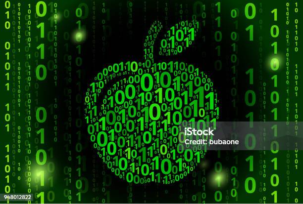 Apple Binary Code Vector Pattern Background Stock Illustration ...
