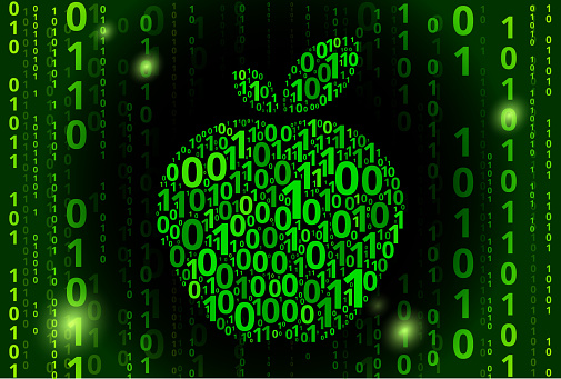 Apple Binary Code Vector Pattern Background Stock Illustration ...
