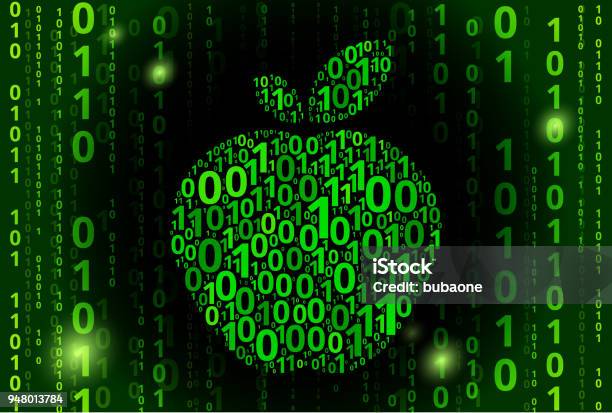 Apple Binary Code Vector Pattern Background Stock Illustration ...