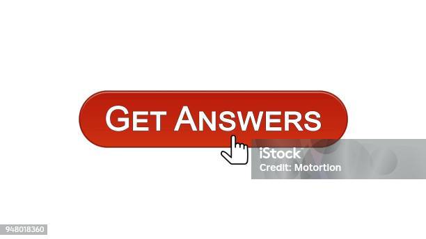 Get Answers Web Interface Button Clicked With Mouse Cursor Wine Red ...