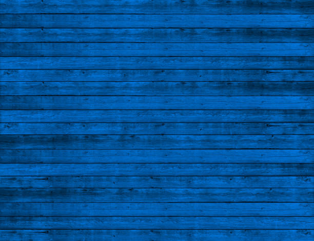 Background of blue wooden planks board texture.