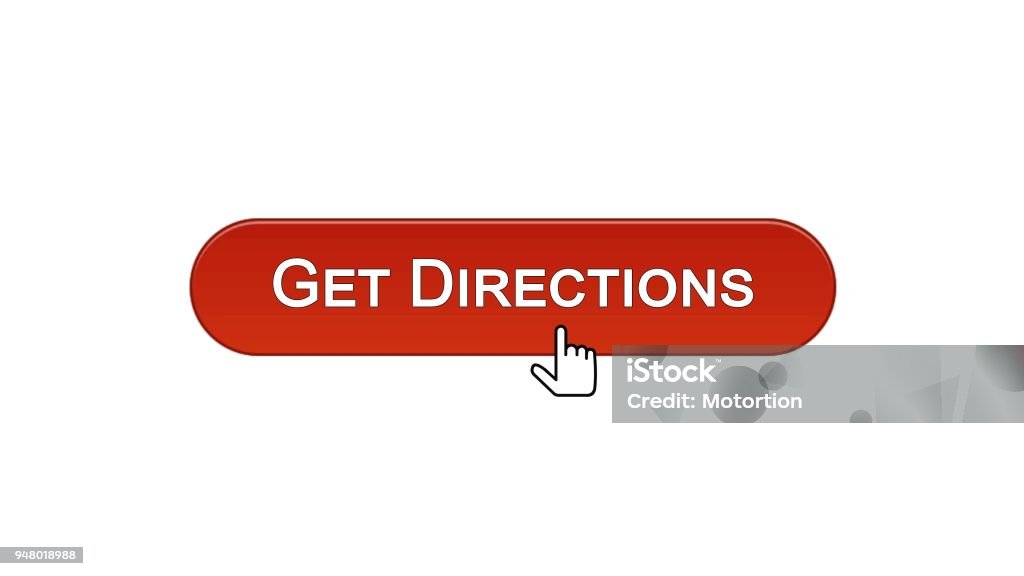 Click Direction Get Directions Web Interface Button Clicked With Mouse Cursor Wine Red ...