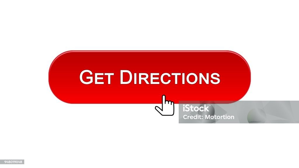 Click Direction Get Directions Web Interface Button Clicked With Mouse Cursor Red Color ...