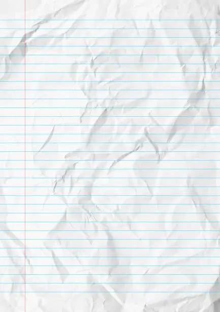 Photo of White crumpled lines paper school background.