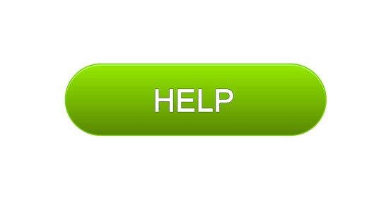 Help Button User Interface Help Web Interface Button Green Color Support Online Assistance ...