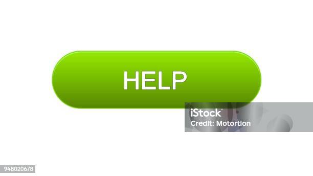 Help Button User Interface Help Web Interface Button Green Color Support Online Assistance ...