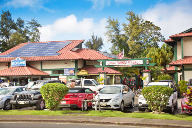 The local retail center in the north shore of the island of Kauai. The Ching Young Village is a popular local retail, tourists entertainment area for the town of Hanalei. Restaurants, grocery, supplies, and souvenir shops serving the local population and the visiting tourists.