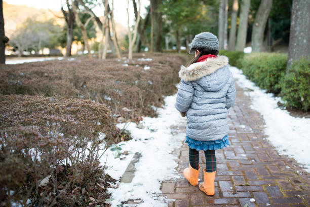 istock Little girl playing with snow 948031458
