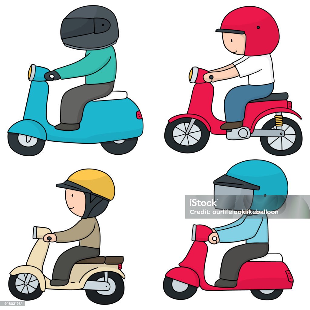 riding motorcycle vector set of riding motorcycle Adult stock vector
