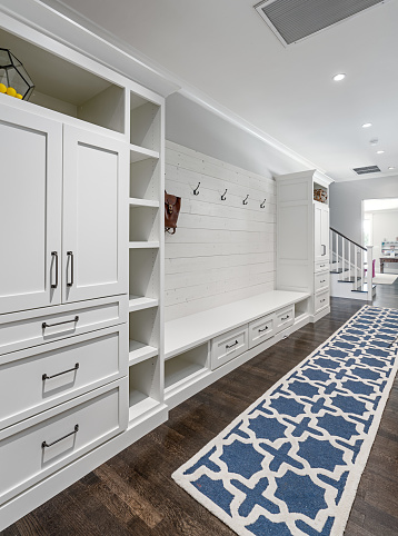 A modern mud room.